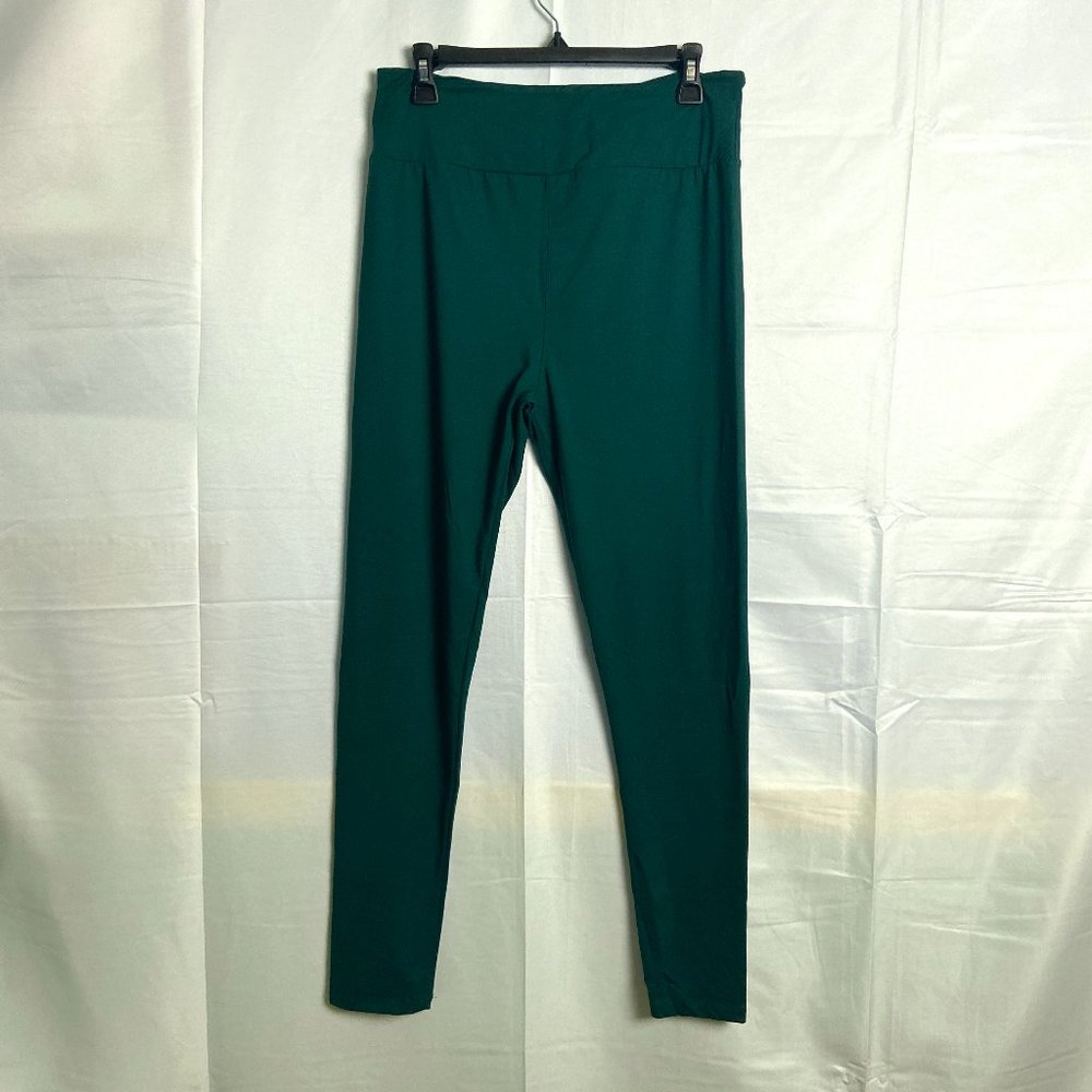 lularoe tall & curvy solid color dark green leggings